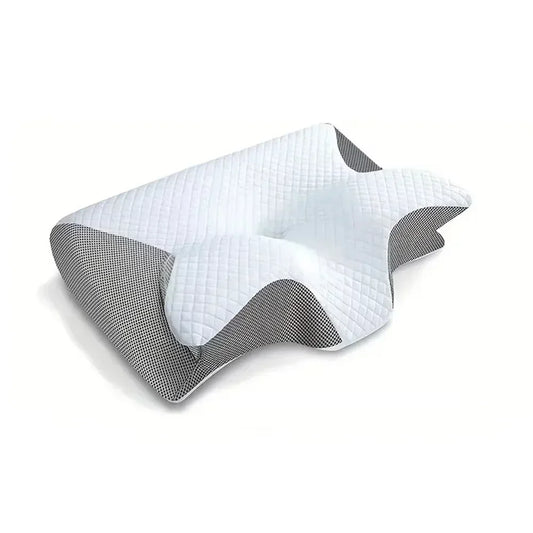 Oreiller cervical papillon mémoire gris confort cervical